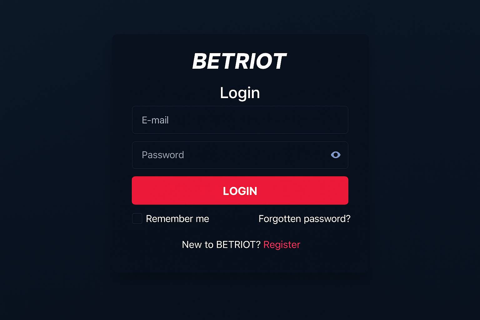 Login no Cassino BETRIOT