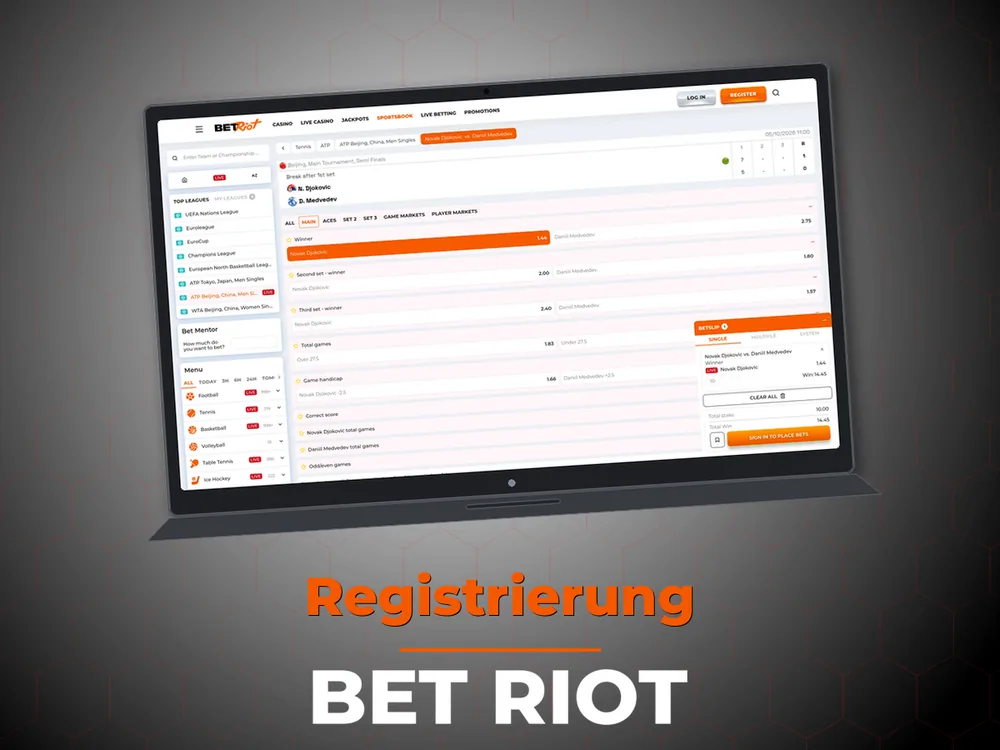 Bet Riot - Registrierung