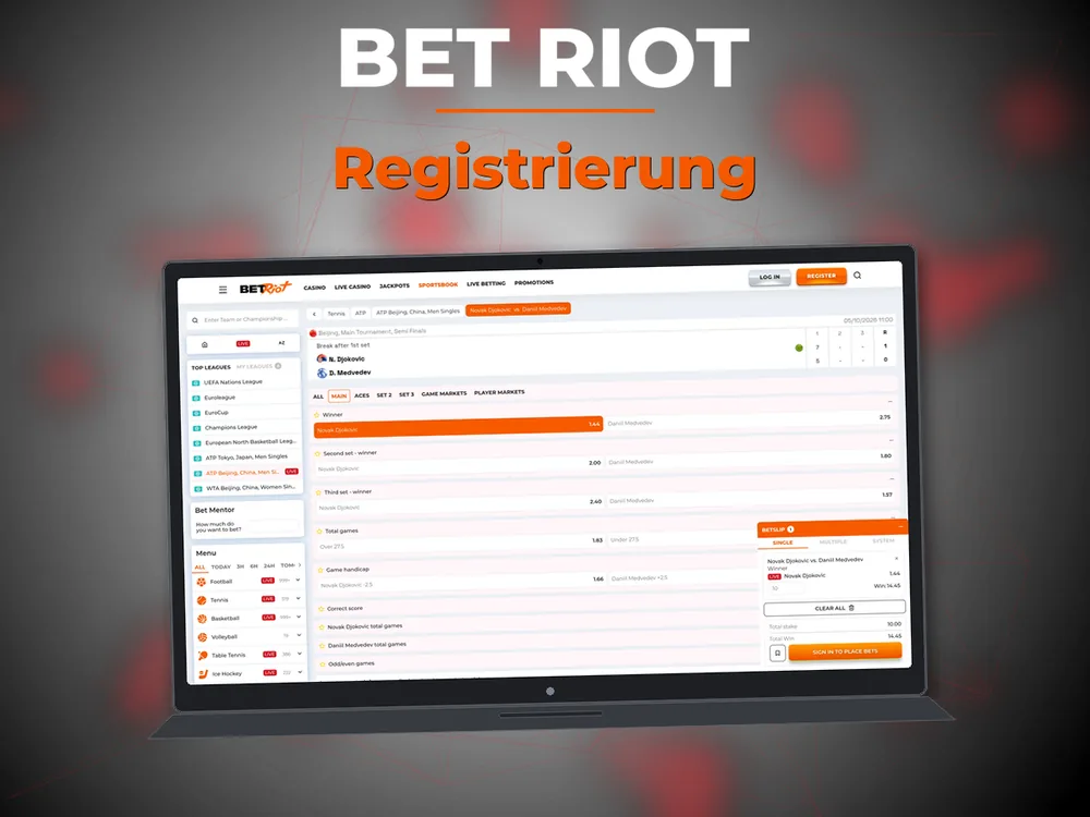 Bet Riot - Registrierung