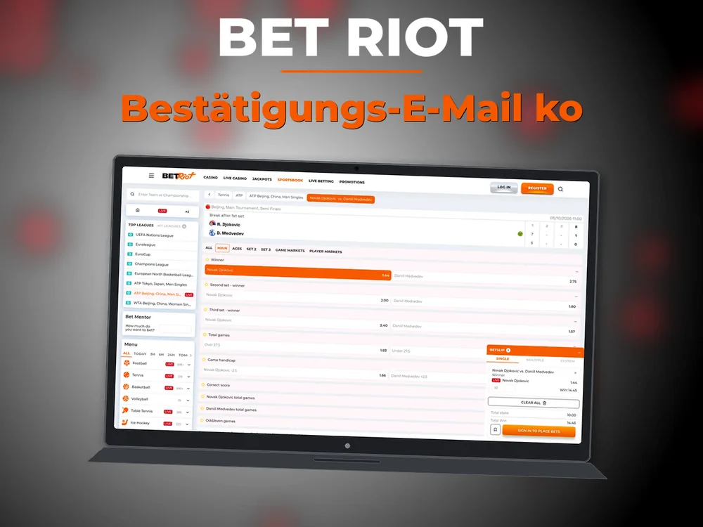 Bet Riot - Bestätigungs-E-Mail ko