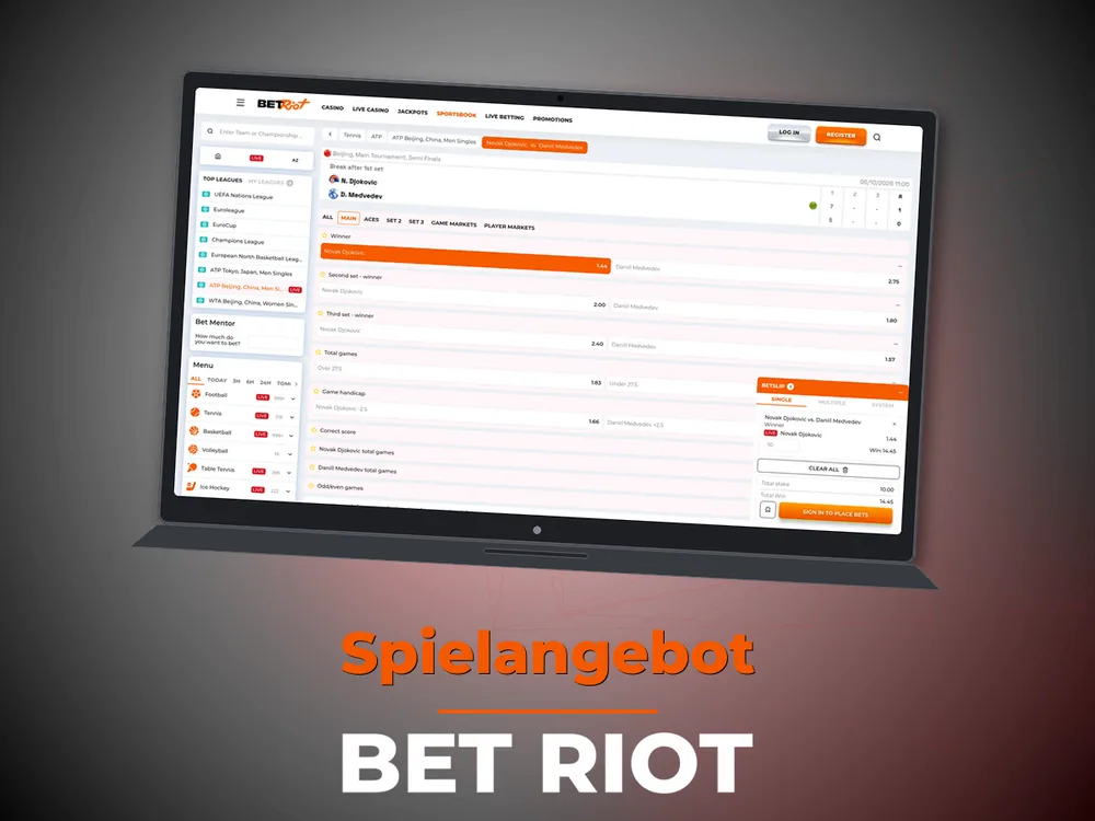 Bet Riot - Spielangebot