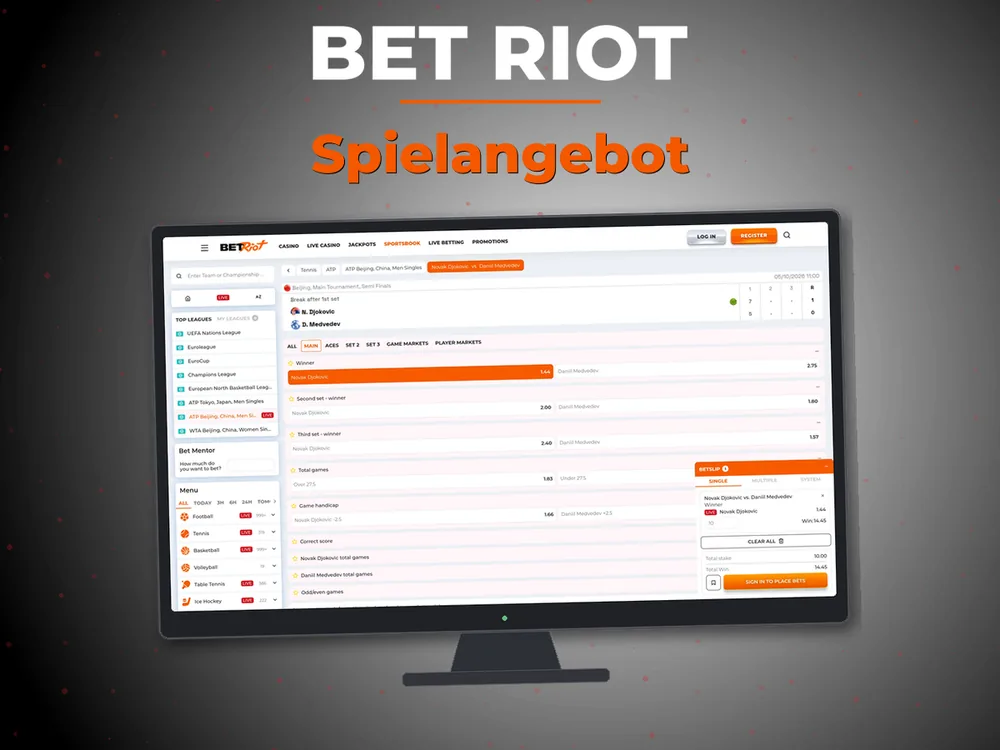 Bet Riot - Spielangebot
