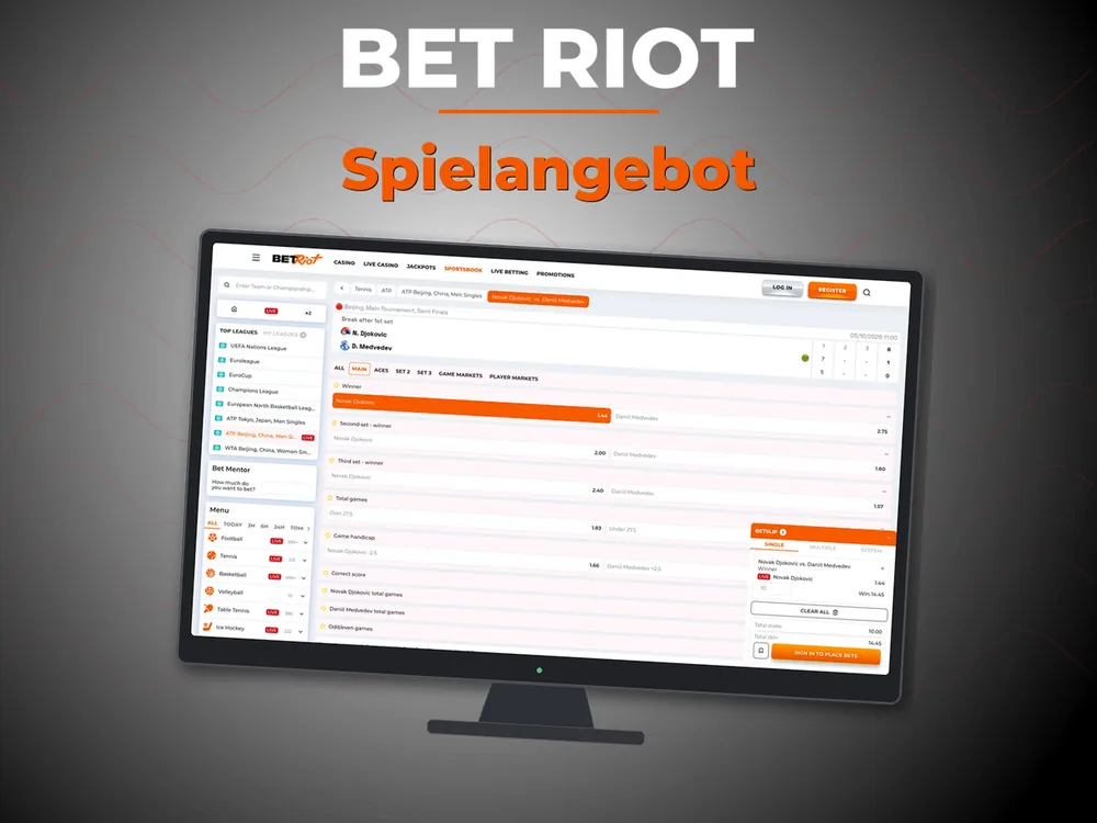 Bet Riot - Spielangebot