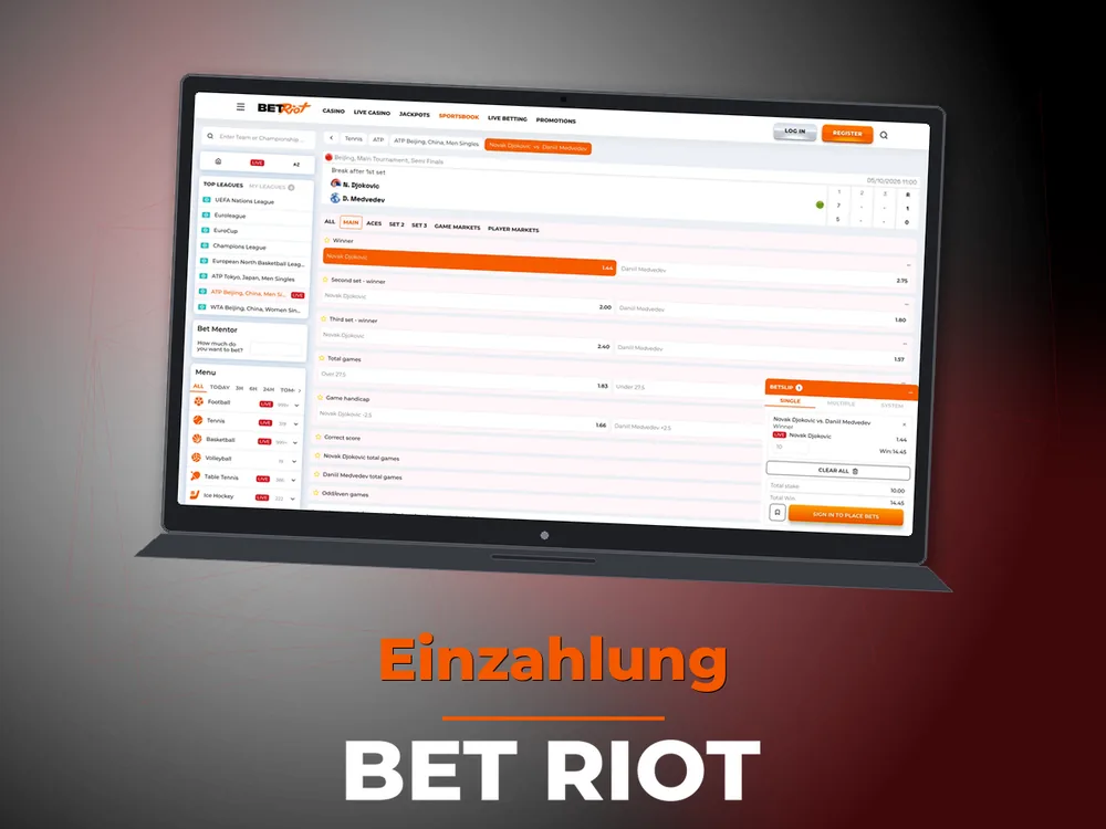Bet Riot - Einzahlung
