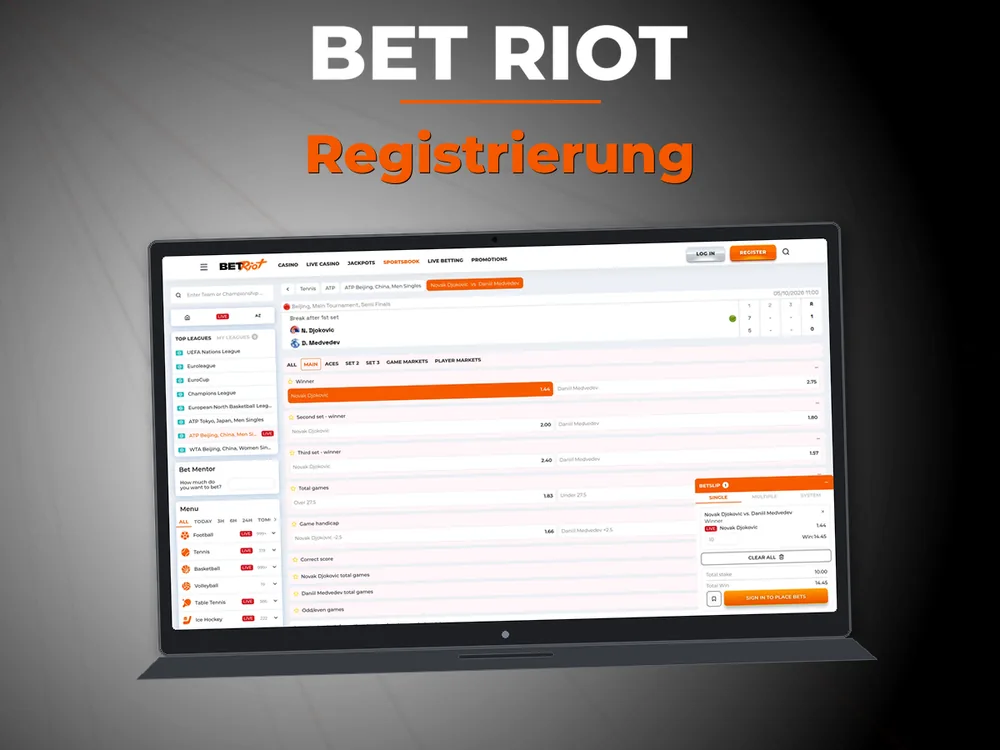 Bet Riot - Registrierung