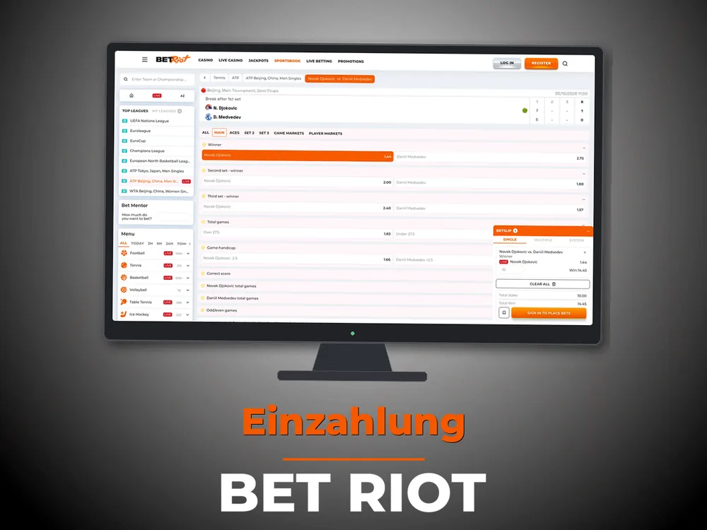 Bet Riot - Einzahlung