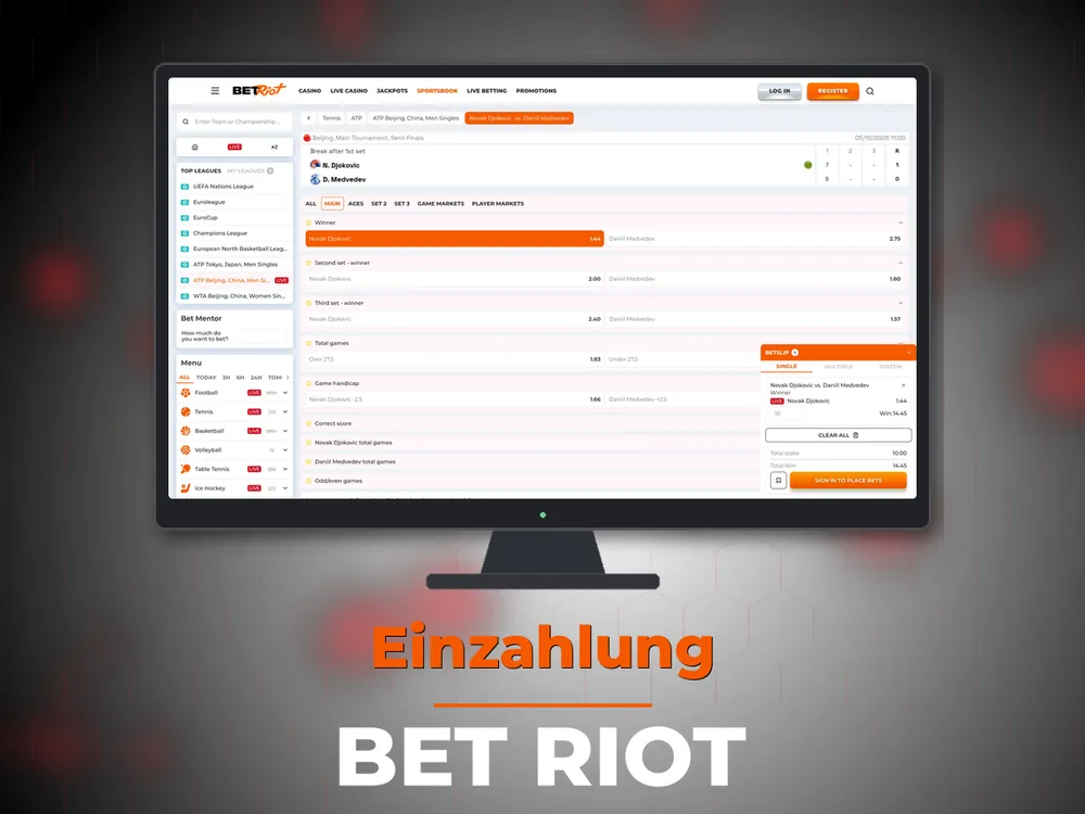Bet Riot - Einzahlung